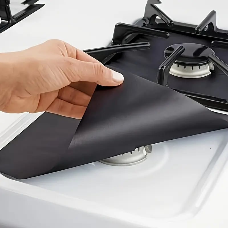 ♻️ Reusable Gas Stove Burner Liners – Cut-to-Fit Stove Protector Mats 1