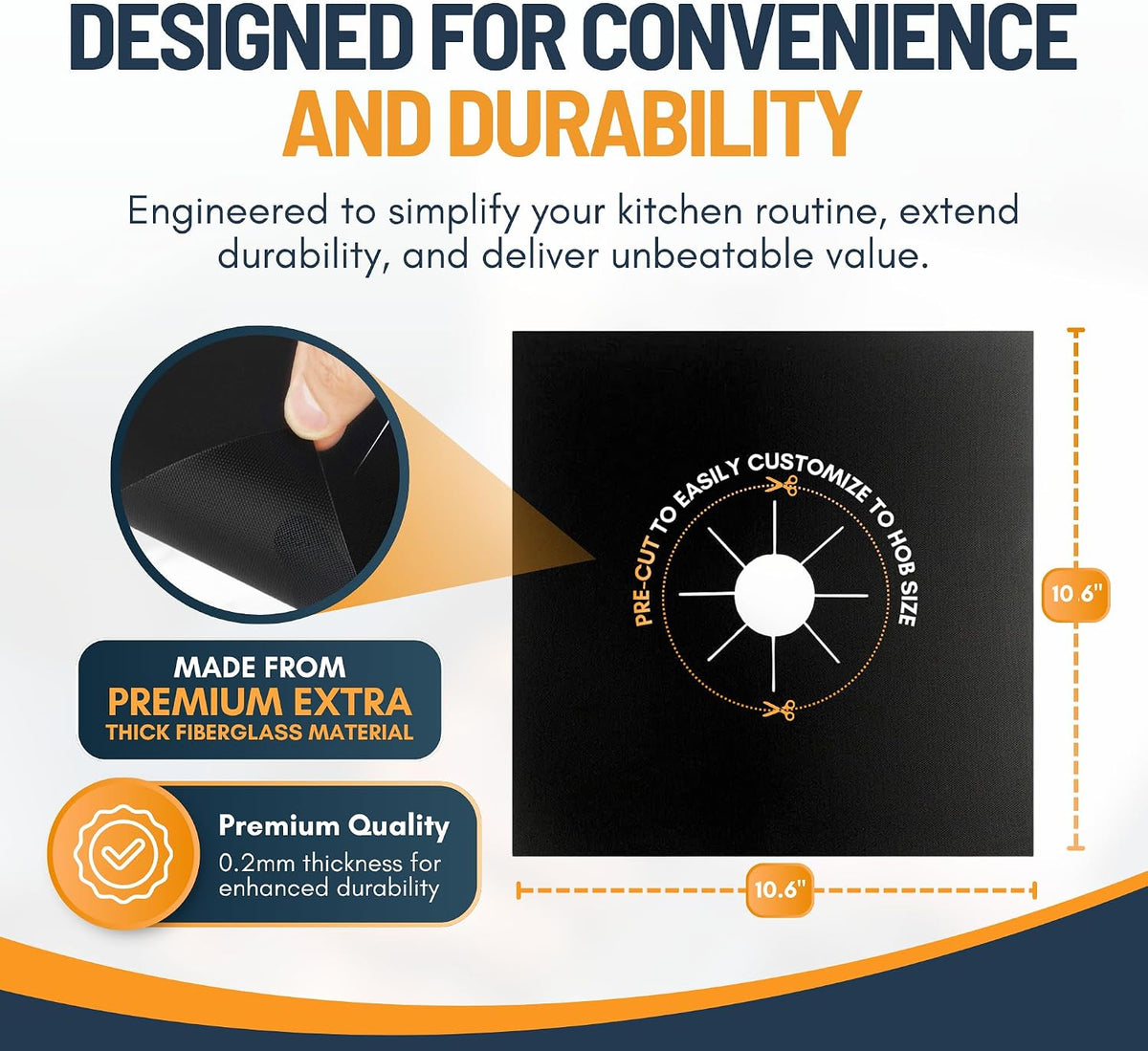 ♻️ Reusable Gas Stove Burner Liners – Cut-to-Fit Stove Protector Mats 1