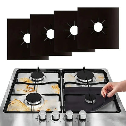 ♻️ Reusable Gas Stove Burner Liners – Cut-to-Fit Stove Protector Mats 1