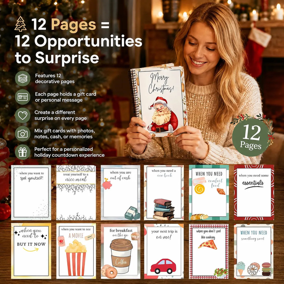 🎁 Don't Just Hand Over an Envelope! Turn Gift Cards into 12 Pages of Christmas Surprises! 🎄