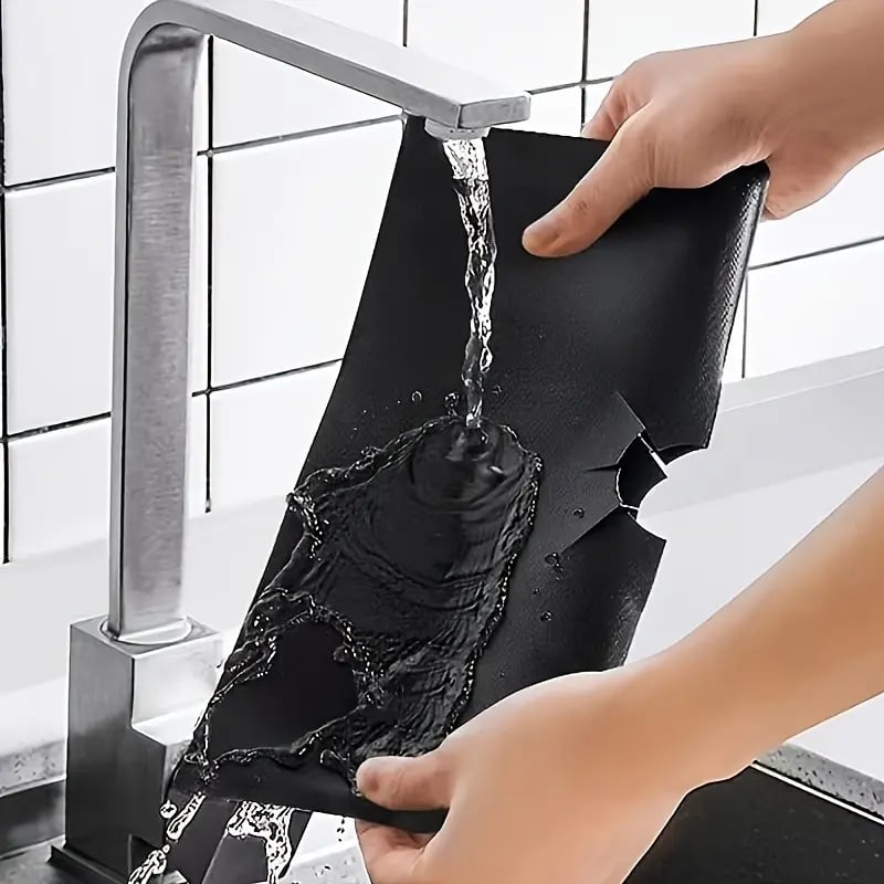 ♻️ Reusable Gas Stove Burner Liners – Cut-to-Fit Stove Protector Mats 1