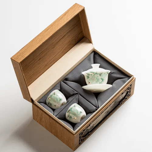 Auspicious Peony Porcelain Tea Set Hover Image