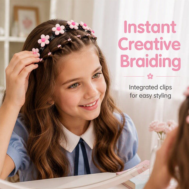 🌺 Kids Braided Hairpin – Easy 3‑min styling &🎀 cute cartoon designs ✨