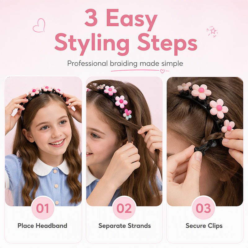 🌺 Kids Braided Hairpin – Easy 3‑min styling &🎀 cute cartoon designs ✨